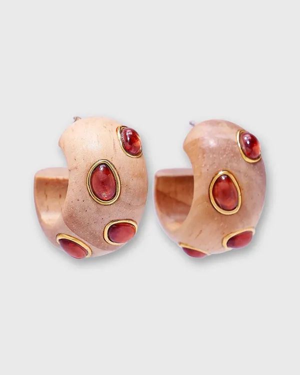 Shop Lizzie Fortunato Acacia Earrings Pink Rhodolite