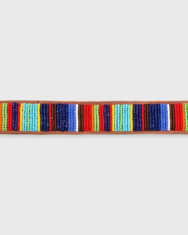 Best Sid Mashburn 1.25" African Beaded Belt Multicolor Vertical Stripe