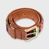 Flash Sale Sid Mashburn 1.25" African Beaded Belt Multicolor Vertical Stripe