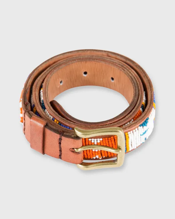 Cheap Sid Mashburn 1.25" African Beaded Belt Blue/Orange Multi Kite Design