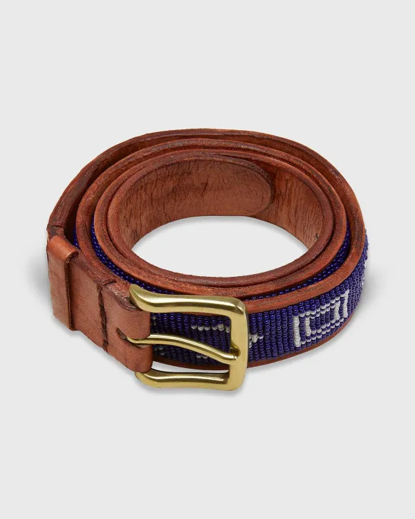 Online Sid Mashburn 1.25" African Beaded Belt Navy Village