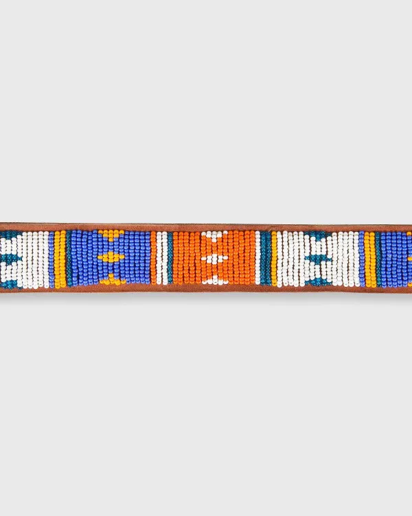 Cheap Sid Mashburn 1.25" African Beaded Belt Blue/Orange Multi Kite Design