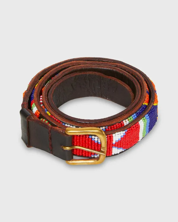 Clearance Sid Mashburn 1" African Fully Beaded Belt Lakuru Multi