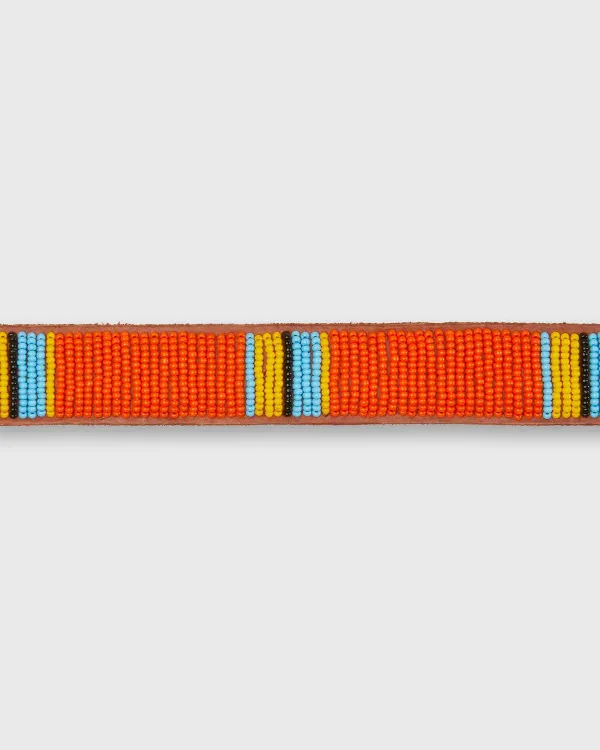 Discount Sid Mashburn 1" African Fully Beaded Belt Orange/Yellow/Blue