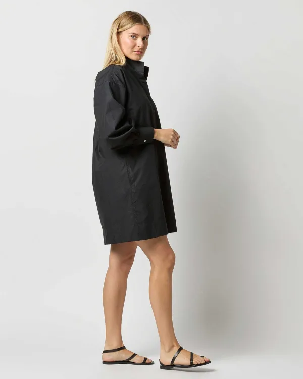 Best Ann Mashburn Anaya Popover Dress Black Poplin