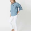 Hot Ann Mashburn Anaya Popover Shirt Extra Light Washed Cotolino Chambray