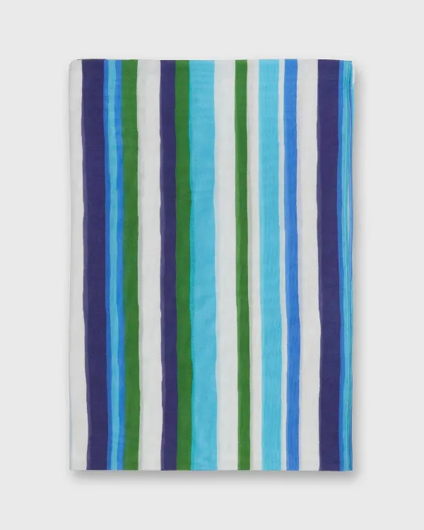 Flash Sale Ann Mashburn Ashley Pareo Blue/Green Painterly Stripe Cotton Lawn