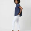 Discount Ann Mashburn Atelier Kami Top Navy Polka Dot Seersucker