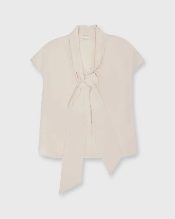 Cheap Ann Mashburn Atelier Tie-Neck Blouse Pale Pink Silk Crepe De Chine