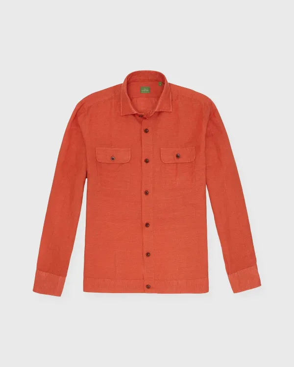 Hot Sid Mashburn Band-Hem Work Shirt Sriracha Cotolino