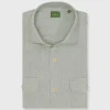 Shop Sid Mashburn Band-Hem Work Shirt Sage Linen