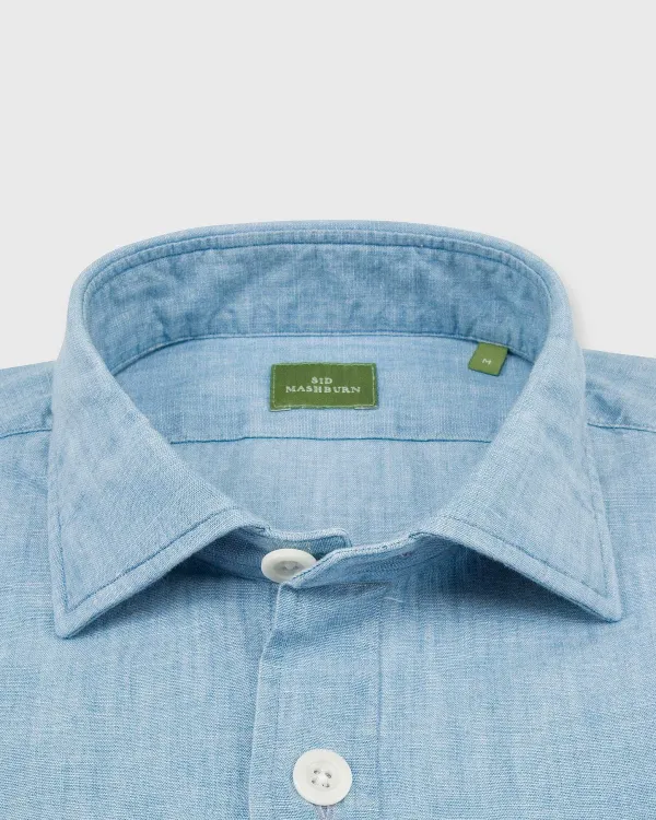 Discount Sid Mashburn Band-Hem Work Shirt Extra Light Washed Chambray