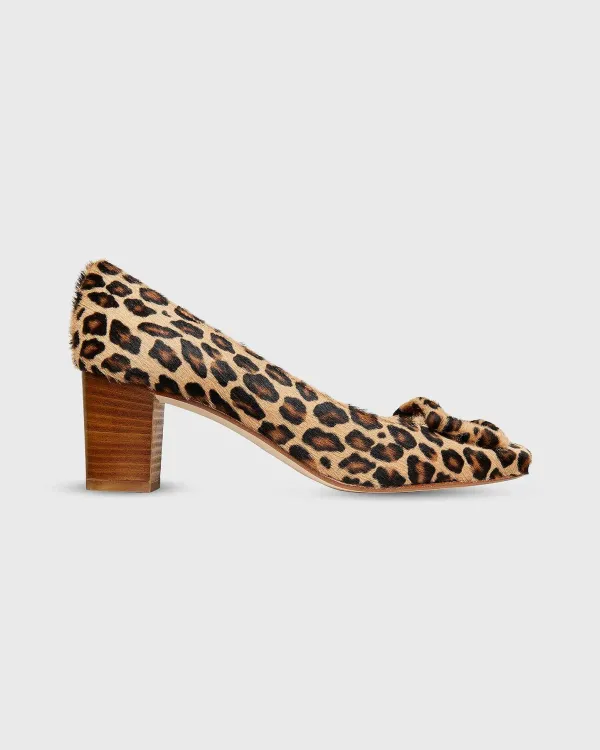 Best Sale Ann Mashburn Buckle Heel Leopard Calf Hair