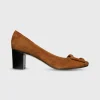 Online Ann Mashburn Buckle Heel Brown Suede