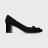 Best Ann Mashburn Buckle Heel Black Suede