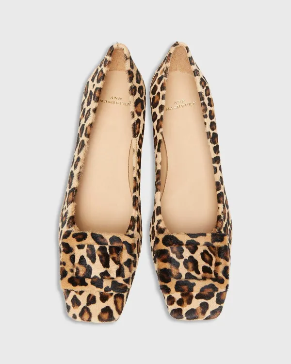 Best Sale Ann Mashburn Buckle Heel Leopard Calf Hair