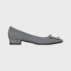 New Ann Mashburn Buckle Shoe Grey Suede