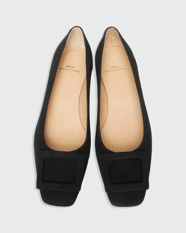 Clearance Ann Mashburn Buckle Shoe Black Suede