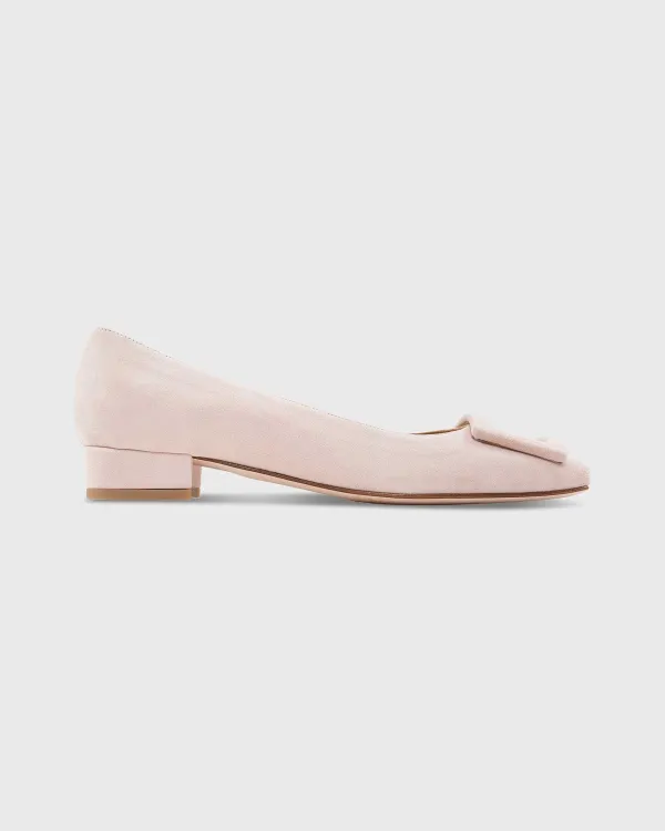 New Ann Mashburn Buckle Shoe Pale Pink Suede