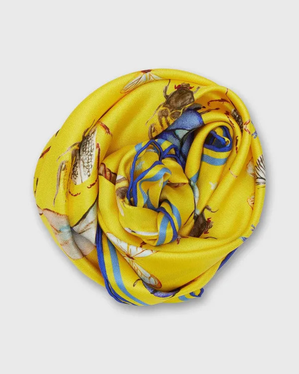 Discount ZZ Perry Art Bugs Square Scarf Meyer Lemon Yellow