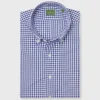 Clearance Sid Mashburn Button-Down Sport Shirt Blue Gingham Poplin