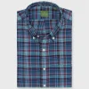 Hot Sid Mashburn Button-Down Sport Shirt Blue/Green/Red Madras