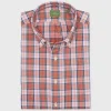 Cheap Sid Mashburn Button-Down Sport Shirt Coral/Pink/Navy Plaid Oxford