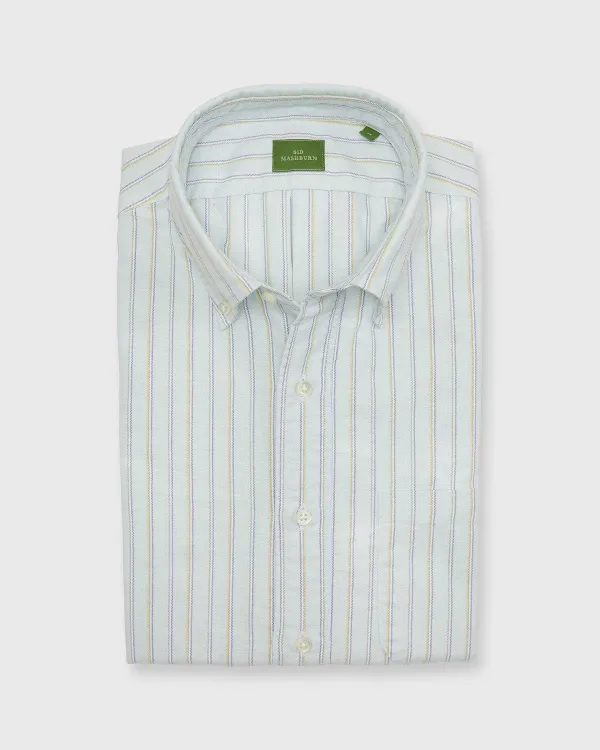 Shop Sid Mashburn Button-Down Sport Shirt Lovat Multi Stripe Oxford