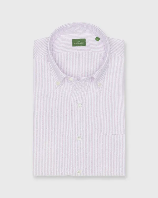 New Sid Mashburn Button-Down Sport Shirt Light Pink University Stripe Oxford