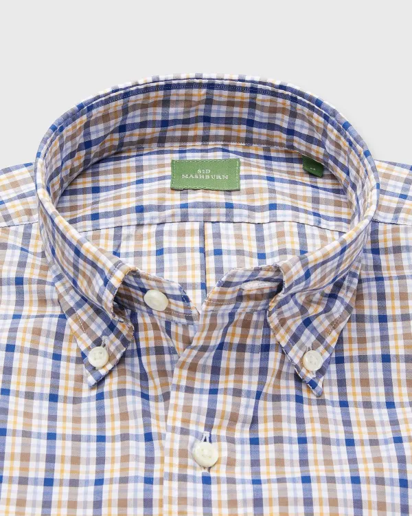 Store Sid Mashburn Button-Down Sport Shirt Blue/Scotch Check Poplin