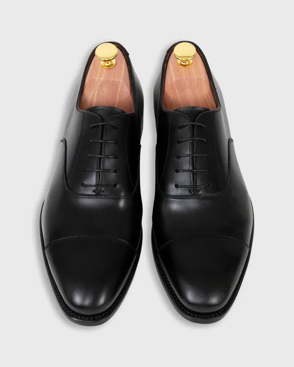 Flash Sale Sid Mashburn Cap-Toe Oxford Black Calfskin