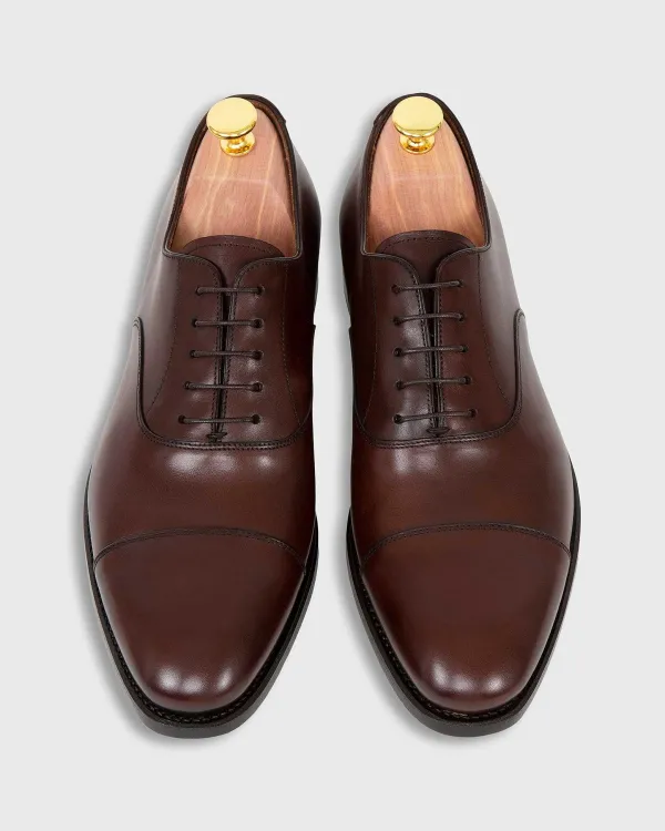 Hot Sid Mashburn Cap-Toe Oxford Dark Espresso Calfskin