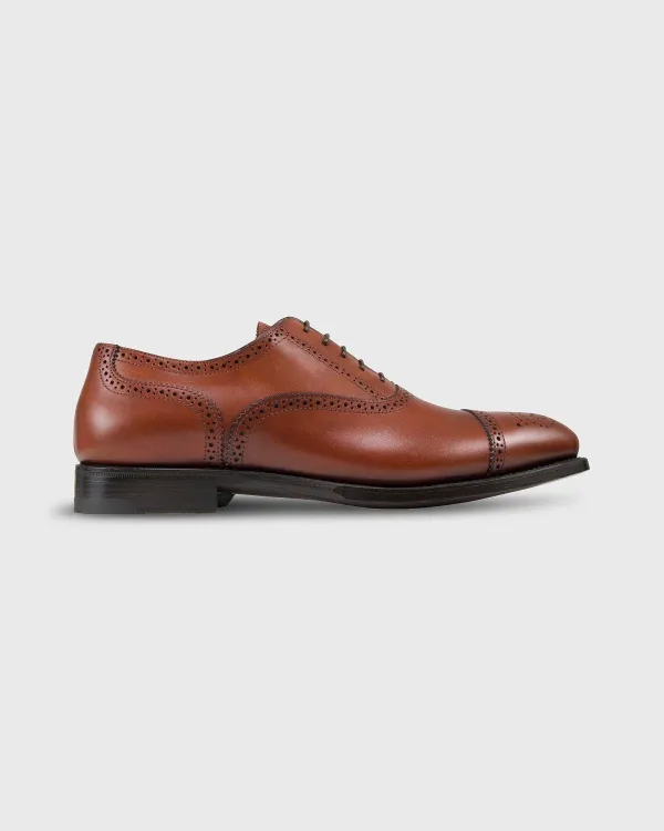 Best Sid Mashburn Cap-Toe Semi-Brogue Autumn Brown Calfskin