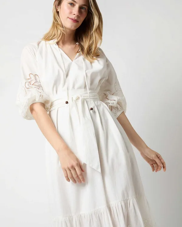 Store Ann Mashburn Carmen Ruffle Dress White Border Eyelet