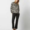 Flash Sale La DoubleJ Charming Top Ghirlanda Black Silk Twill