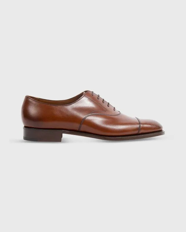 New Edward Green Chelsea Cap-Toe Oxford Shoe Dark Oak Antique Calfskin