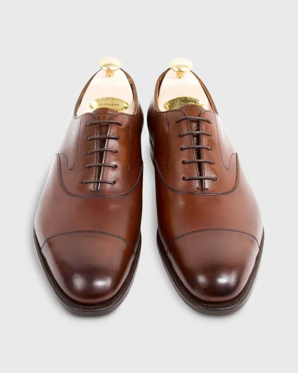 New Edward Green Chelsea Cap-Toe Oxford Shoe Dark Oak Antique Calfskin