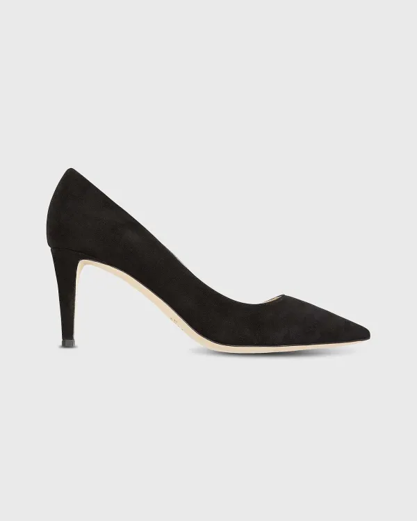 Best Ann Mashburn Classic Pointed-Toe Pump Black Suede