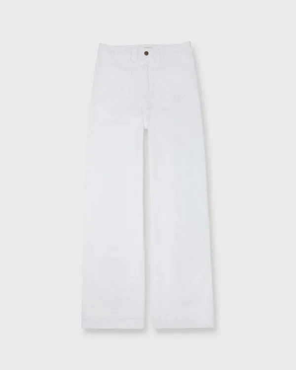 Best Ann Mashburn Column Patch Pocket Jean White Stretch Denim