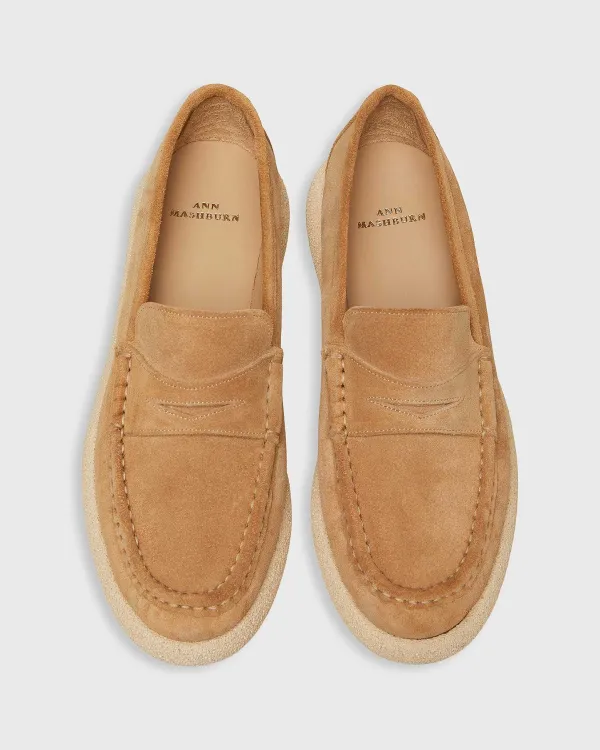 Best Ann Mashburn Composite-Sole Loafer Dark Camel Suede