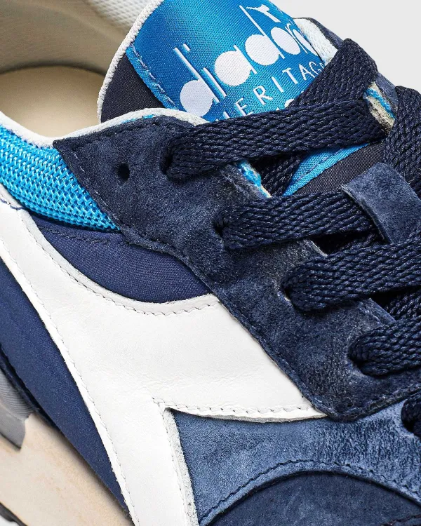 Cheap Diadora Conquest Pigskin Sw Sneaker Blue Ebony