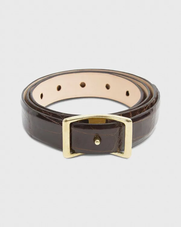 Clearance Mashburn 1" Conroy Belt Chocolate Alligator