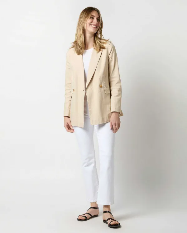 Clearance Ann Mashburn Constance Jacket Sand Stretch Cotolino