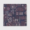 Hot Sid Mashburn Cotton Print Pocket Square Navy Patchwork Paisley