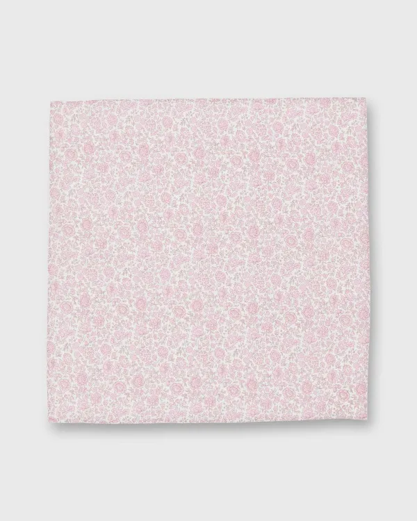 Flash Sale Sid Mashburn Cotton Print Pocket Square Pink D'Anjo Coast Liberty Poplin