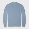 Hot Sid Mashburn Crewneck Sweater Pale Heather Sky Cotton