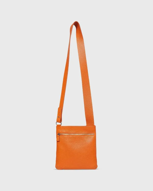 Store Ann Mashburn Crossbody Pouch Orange Leather