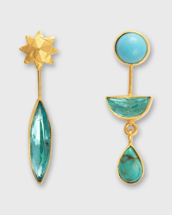 Online Grainne Morton Detachable Victorian Drop Earrings Seafoam