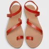 Fashion Ann Mashburn Diagonal Strap Sandal Spice Leather