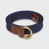 Fashion Sid Mashburn 1.25" Double O-Ring Belt Navy Canvas